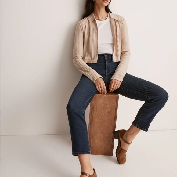 Madewell Mid-Rise Stovepipe Jeans Dahill Wash Dark 26 M1 - Picture 1 of 10